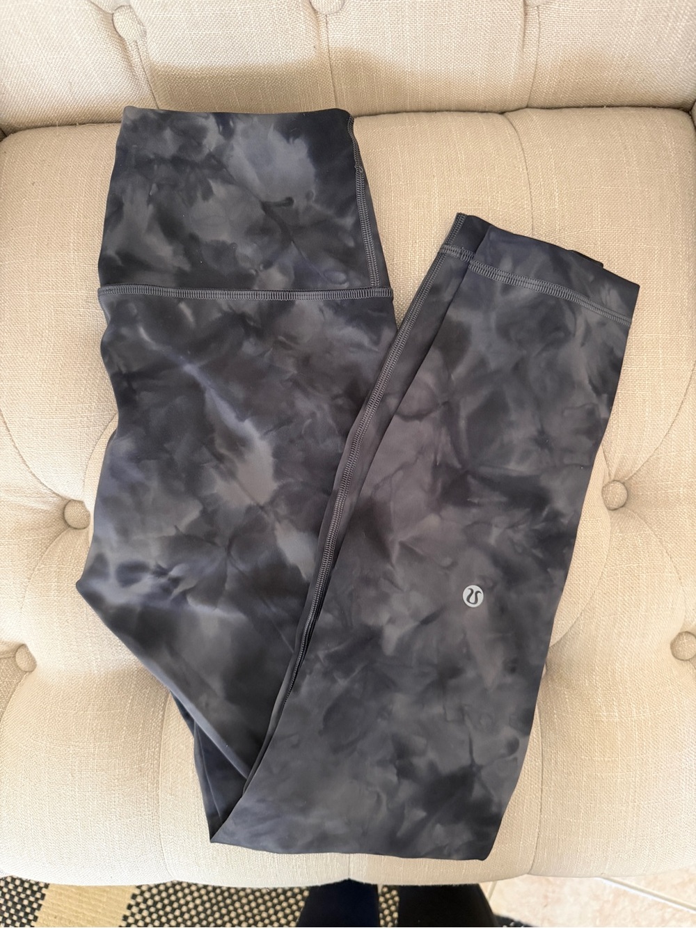lululemon athletica Black Marble Tie-Dye Leggings